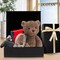 Large Gift Box with Lid, 13.5 x 10 x 3.5 Inch Black Magnetic Gift Box for Presents with Card, Ribbon, Filler, Collapsible Boxes of Paper for Birthday, Wedding (Glossy)